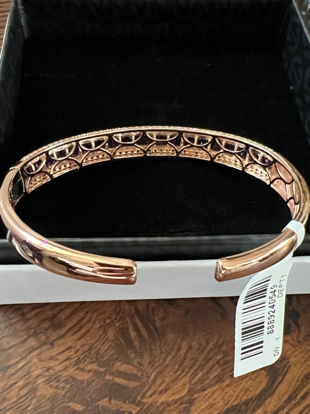 Diamonique Rose Gold/SS 925 11.25 cttw Channel Set Purple Baguette Cuff NWT - Picture 6 of 10